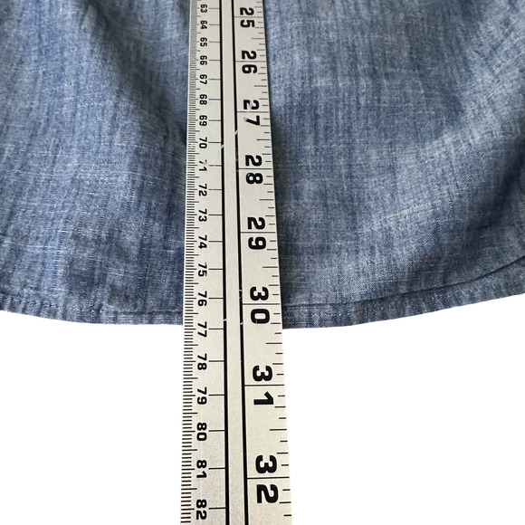 Peter Millar Summer Chambray Shirt Men’s XL Blue Long Sleeve Button-Down Collar - Picture 9 of 10